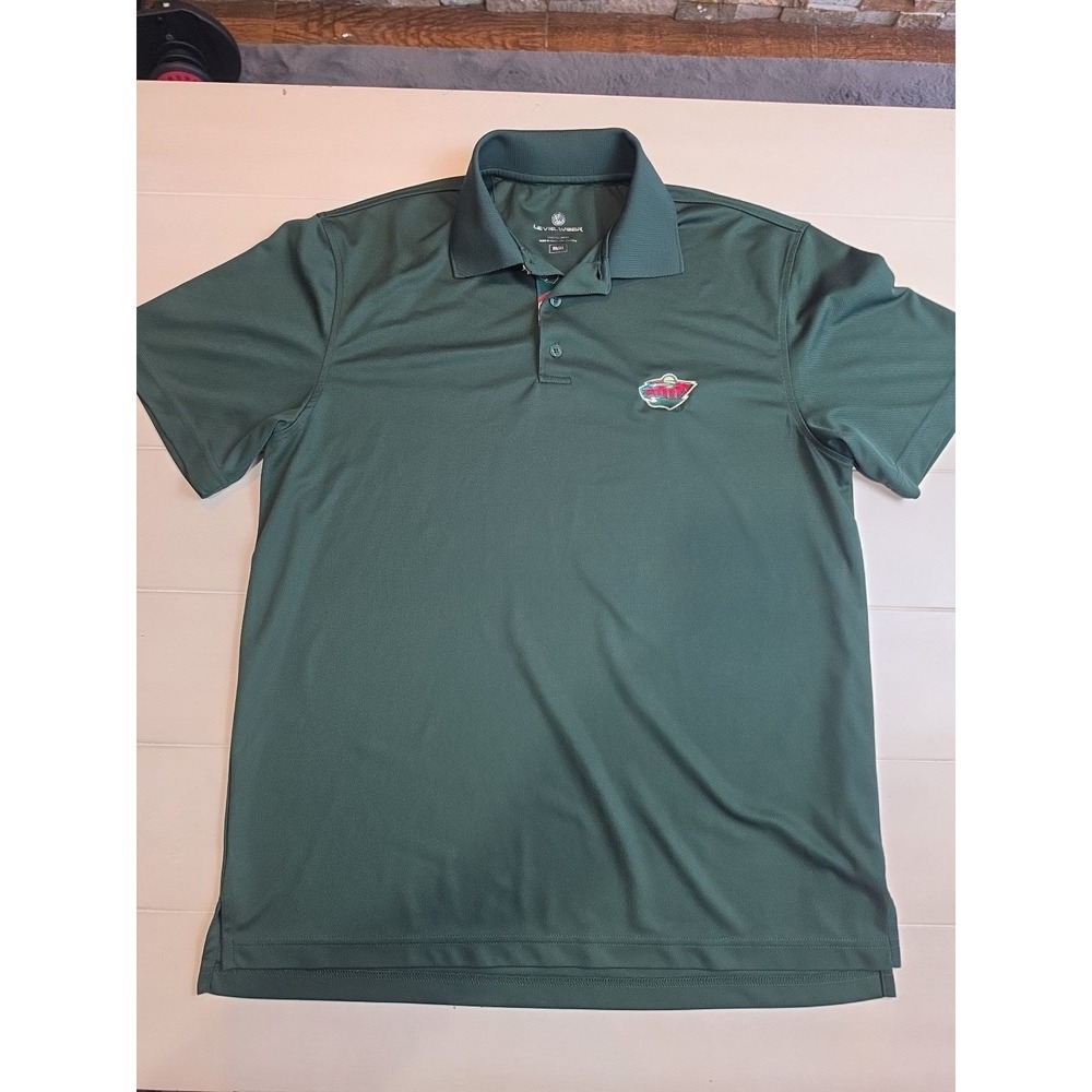 Minnesota Wild Short Sleeve Performance Polo By Levelwear Mens W Embroidered...